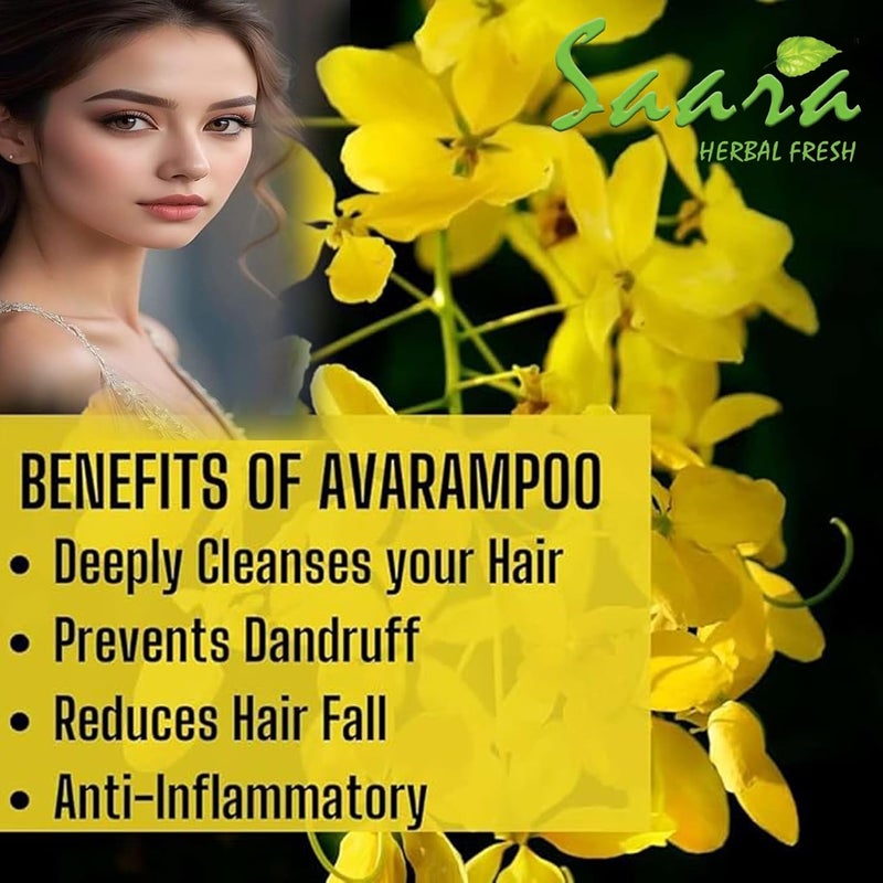 Saara HERBAL FRESH Avarampoo Powder 400g Tangedu Flower Tarwar Avaram senna Senna auriculata For Body Skin Face and Hair care 400g Pack of 4 X 100g - Image 4