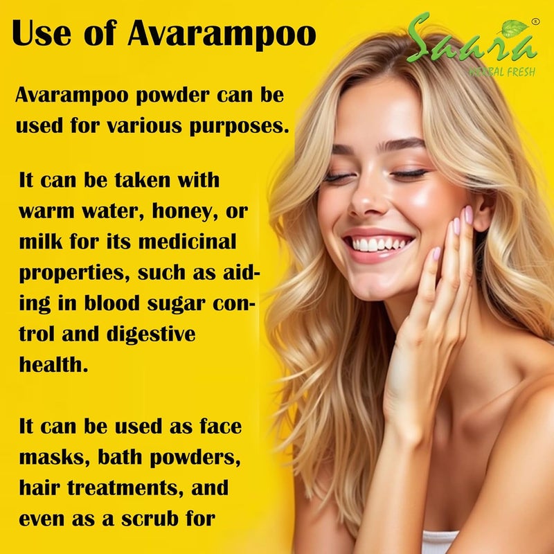 Saara HERBAL FRESH Avarampoo Powder 400g Tangedu Flower Tarwar Avaram senna Senna auriculata For Body Skin Face and Hair care 400g Pack of 4 X 100g - Image 5