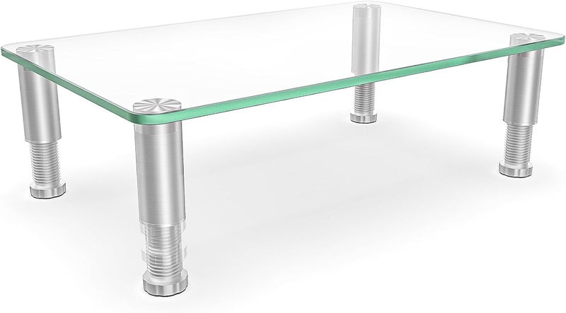 Hemudu Clear Computer Monitor Stand Riser with Height Adjustable Multi Media Desktop Stand for Flat Screen LCD LED, Laptop/Notebook/Xbox One,HD01T-002 - Image 1