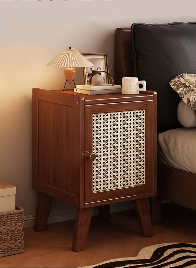 Kutis Bamboo Bedside Table Nightstand Bedside Cabinet Side Table Sofa Table with 1 Door Storage Unit For Bedroom Living Room  30 X 32 X 51 cm - Image 1