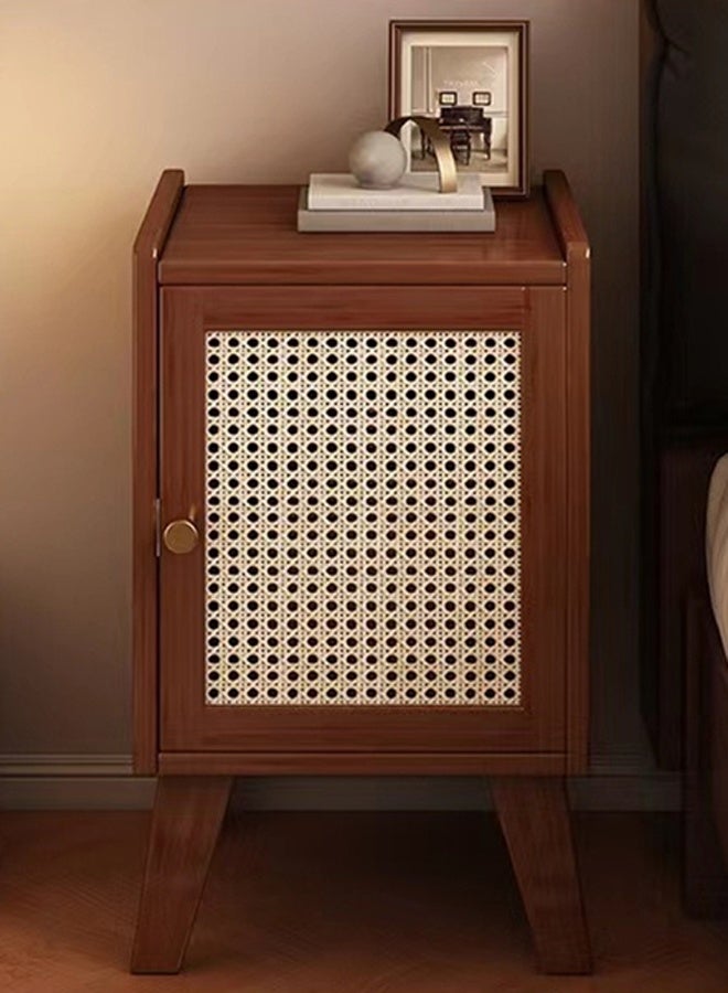 Kutis Bamboo Bedside Table Nightstand Bedside Cabinet Side Table Sofa Table with 1 Door Storage Unit For Bedroom Living Room  30 X 32 X 51 cm - Image 2