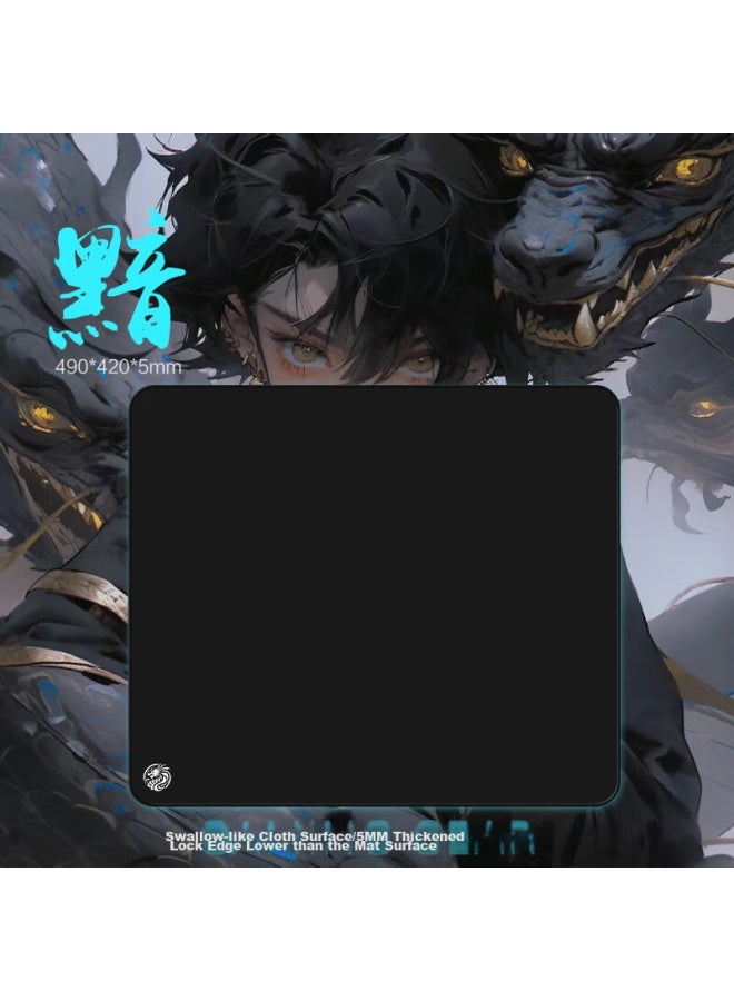 Lesailes Feidun Dark Gaming Mouse Pad, Fps Smooth Gaming Special Thin Surface Computer Desk Pad, Control Sword Master Zero Qck Heavy Zhuowei Chizhen Fire Red Dye, Sunken Edge, Black - Image 1