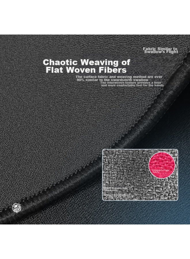Lesailes Feidun Dark Gaming Mouse Pad, Fps Smooth Gaming Special Thin Surface Computer Desk Pad, Control Sword Master Zero Qck Heavy Zhuowei Chizhen Fire Red Dye, Sunken Edge, Black - Image 3