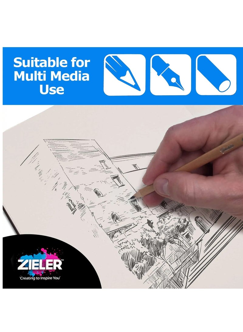 Zieler A4 Size Hardback Sketch Book For Mixed Media Arts 50 Sheets - Image 2