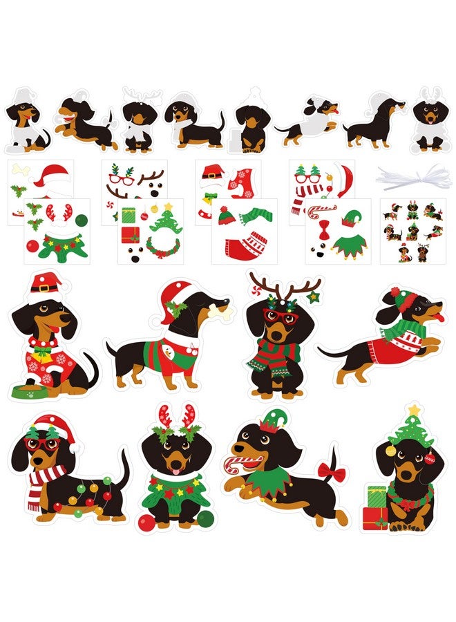 BeYumi Christmas Dachshund Craft Kit - 123Pcs Christmas Dachshund Craft Kit Diy Hanging Ornament Make Your Own Dachshund Decoration Set Xmas Holiday Party Favor Home Classroom Art Supplies For Kids - Image 1
