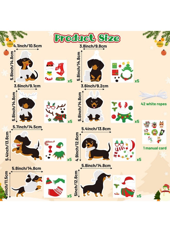 BeYumi Christmas Dachshund Craft Kit - 123Pcs Christmas Dachshund Craft Kit Diy Hanging Ornament Make Your Own Dachshund Decoration Set Xmas Holiday Party Favor Home Classroom Art Supplies For Kids - Image 2