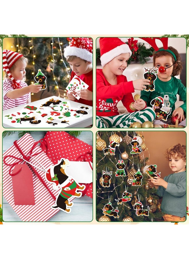 BeYumi Christmas Dachshund Craft Kit - 123Pcs Christmas Dachshund Craft Kit Diy Hanging Ornament Make Your Own Dachshund Decoration Set Xmas Holiday Party Favor Home Classroom Art Supplies For Kids - Image 5