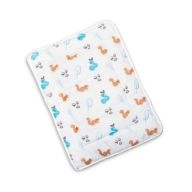 Carerio Newborn Baby Godadi, Soft Mulmul Cotton Baby Bed, Godadi, Crib Sheet, Cartoon Mat Bedding, Multicolor (Medium, Wodland Wonders (07)) - Image 1
