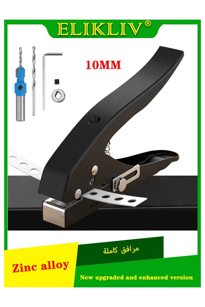 ELIKLIV 10mm Edge Banding Leather Punch Woodworking Flat Bevel Punching Pliers Sunken Hole Screw Cap Metal Clamp Precise Scale Positioning Zinc Alloy / All-Iron Durable Design - Image 1