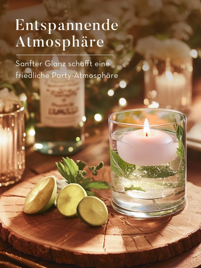 Ashlux White Floating Candles 2 inch, 24 Pack Floating Candles 5-6 Hours Long Burning, Unscented Floating Candle for Centerpieces, Wedding, Christmas Lights, Romantic Night for Her/Him Set - Image 5