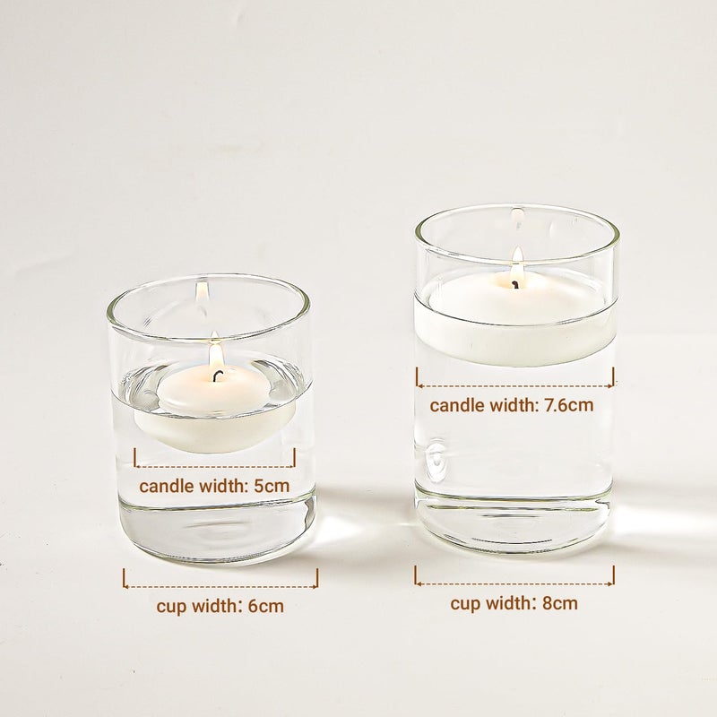Ashlux White Floating Candles 2 inch, 24 Pack Floating Candles 5-6 Hours Long Burning, Unscented Floating Candle for Centerpieces, Wedding, Christmas Lights, Romantic Night for Her/Him Set - Image 2