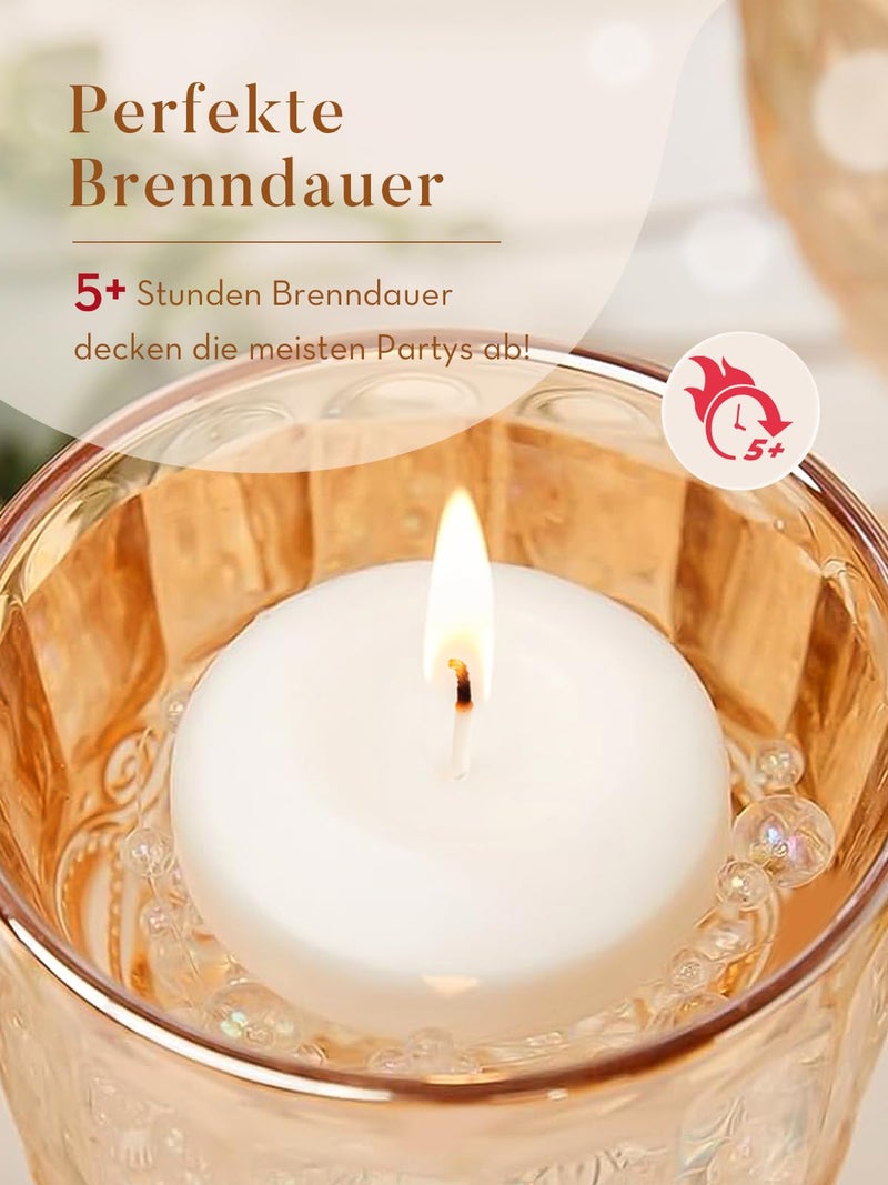 Ashlux White Floating Candles 2 inch, 24 Pack Floating Candles 5-6 Hours Long Burning, Unscented Floating Candle for Centerpieces, Wedding, Christmas Lights, Romantic Night for Her/Him Set - Image 4