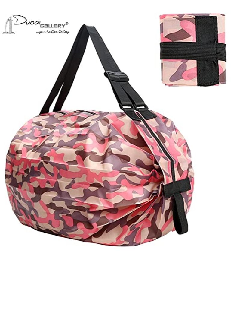 DubaiGallery Portable Grocery Bag, Foldable Large Capacity Shopping Bag, Washable Portable Tote Bag for Picnic, Travel, Camping - Image 1