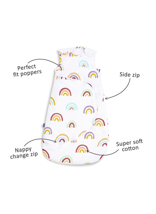 Snuz - Pouch Sleeping Bag For Infant And Baby Clever Nappy Change Zip Tog Material 100% Cotton For Temperatures If 21 - 23 Celsius Suitable From 0 To 6 Months Maximum Baby Length 68 Cmrainbow - Image 1