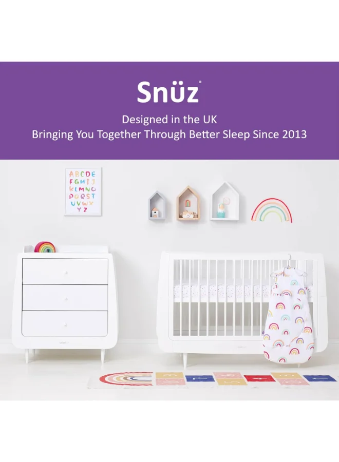 Snuz Pouch Sleeping Bag For Infant And Baby Clever Nappy Change Zip Tog Material 100% Cotton For Temperatures If 21 - 23 Celsius Suitable From 0 To 6 Months Maximum Baby Length 68 Cmrainbow