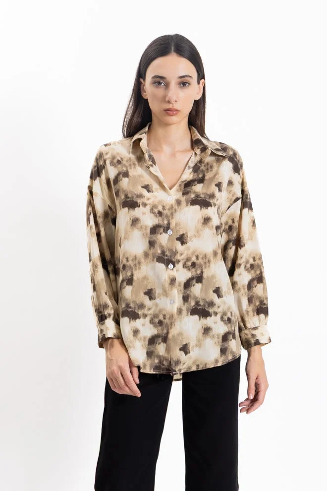 شايبس قميص بطبعة مجردة خفيف الوزن