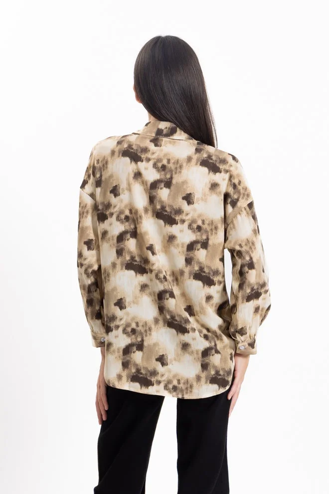 شايبس قميص بطبعة مجردة خفيف الوزن