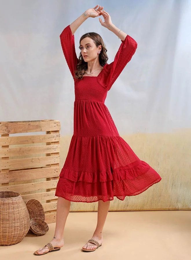 Freehand Tiered Chiffon Dress