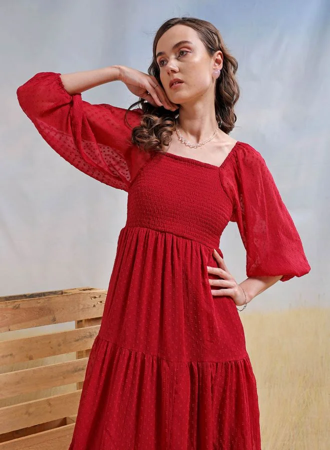 Freehand Tiered Chiffon Dress