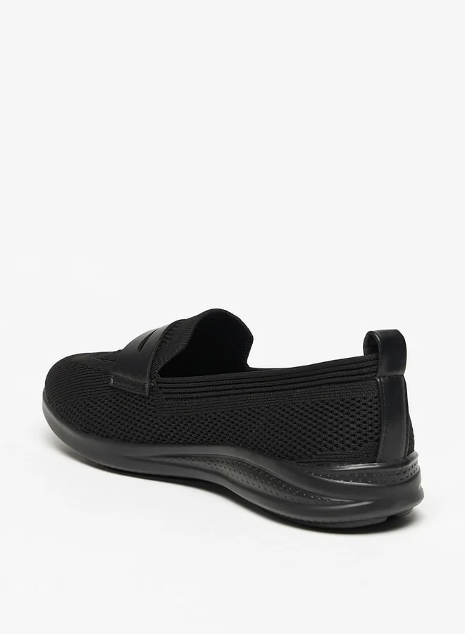 Flora Bella By Shoexpress Mesh Textured Slip-On Shoes with Pull Tabs