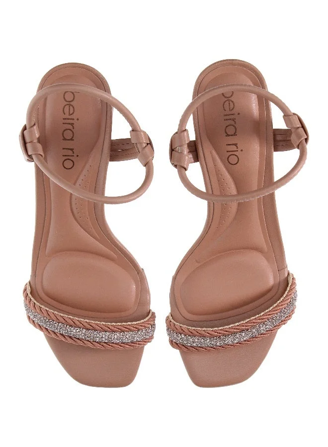 Beira Rio Mid Heels Sandals for Women – Sling Back Heel Sandals for Girls with Ankle Strap