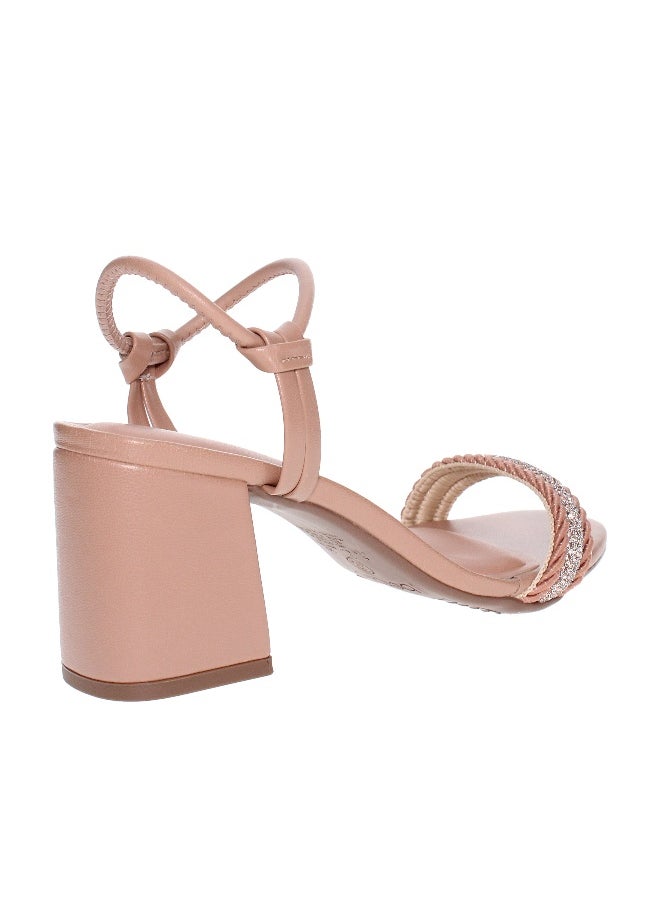 Beira Rio Beira Rio Ladies Mid Heel Sandals Beige | Made In Brazil  - Image 3