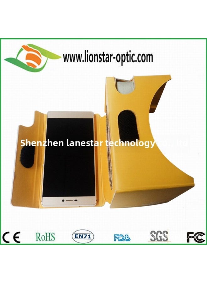 Generic Google Second Generation Vr Carton Glasses Virtual Reality Helmet Virtual Reality Helmet-Color:Yellow  - Image 1