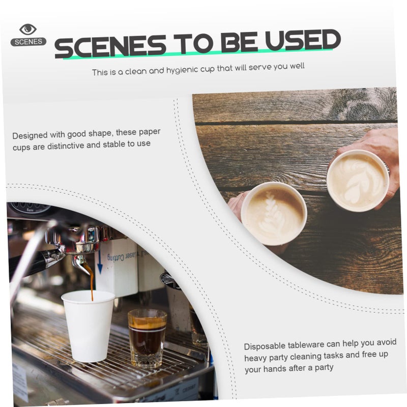 White Disposable Paper Cups 50 Pack Thickened Recyclable For Coffee Beverage Office Party School - Image 5