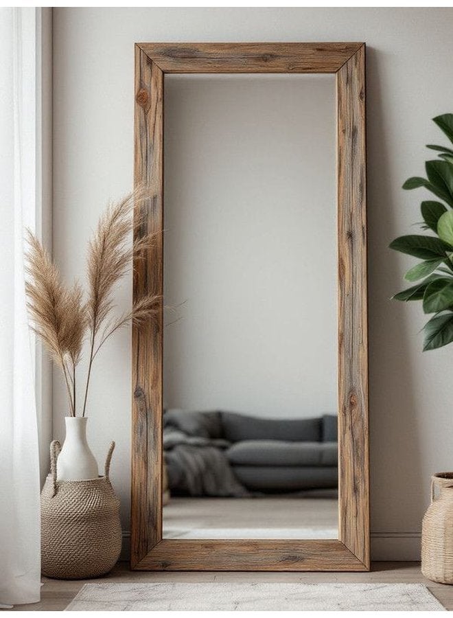 Art Wood Stand Mirrors Brown * Grey  3X180X70 Cm 