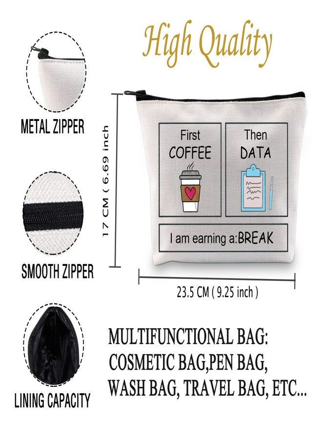 JXGZSO Teacher Zipper Pouch Makeup Bag BCBA Therapist Behavior Special Education Gift S Psychologist Gift (First COFFEE Then Bag) - Image 2