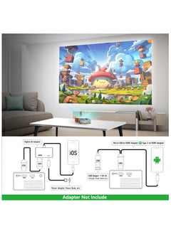Generic Mini Projector, PVO Portable Projector for Cartoon, Kids Gift, Outdoor Movie Projector, LED Pico Video Projector for Home Theater Movie Projector with HDMI USB Interfaces and Remote Control  - Image 4