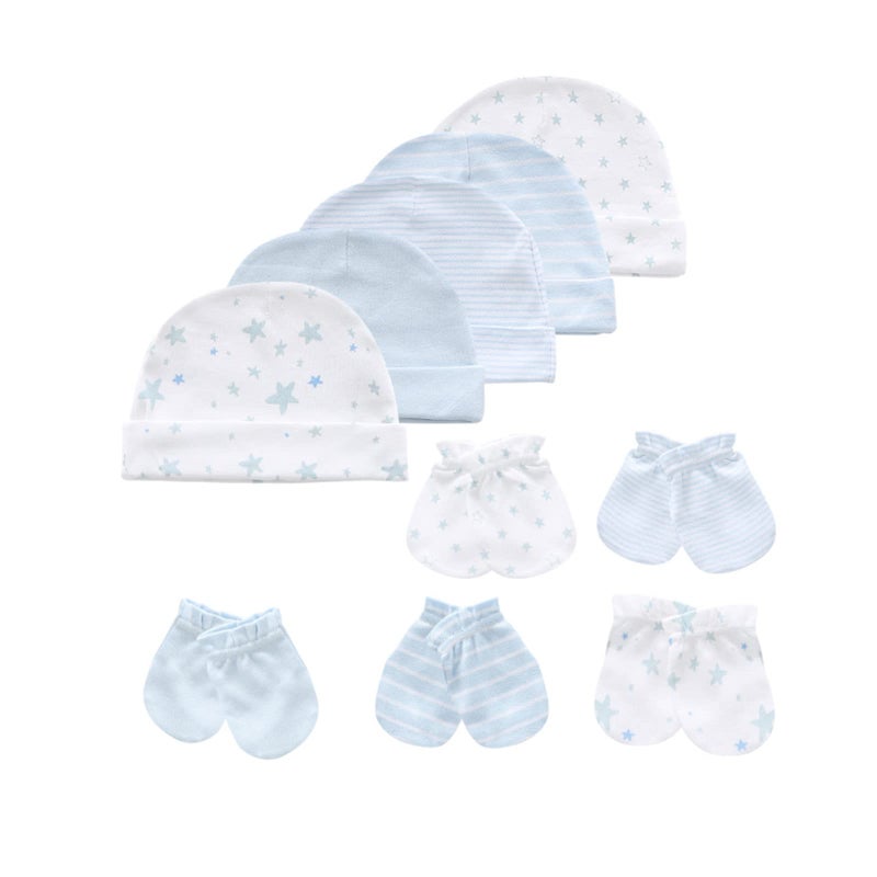 MAMIMAKA Baby Hat and Mittens Set Newborn Baby Hats Caps for Baby Boys Girls 06 Months 100 Cotton