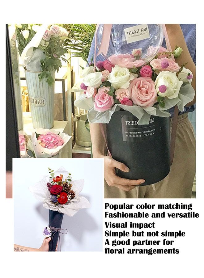 ZCM-HAPPY 80 Pieces Premium Gift and Bouquet Wrapping Paper Imported Gray Paper 50x75cm Decorative Gift Wrap for Special Occasions - Image 3
