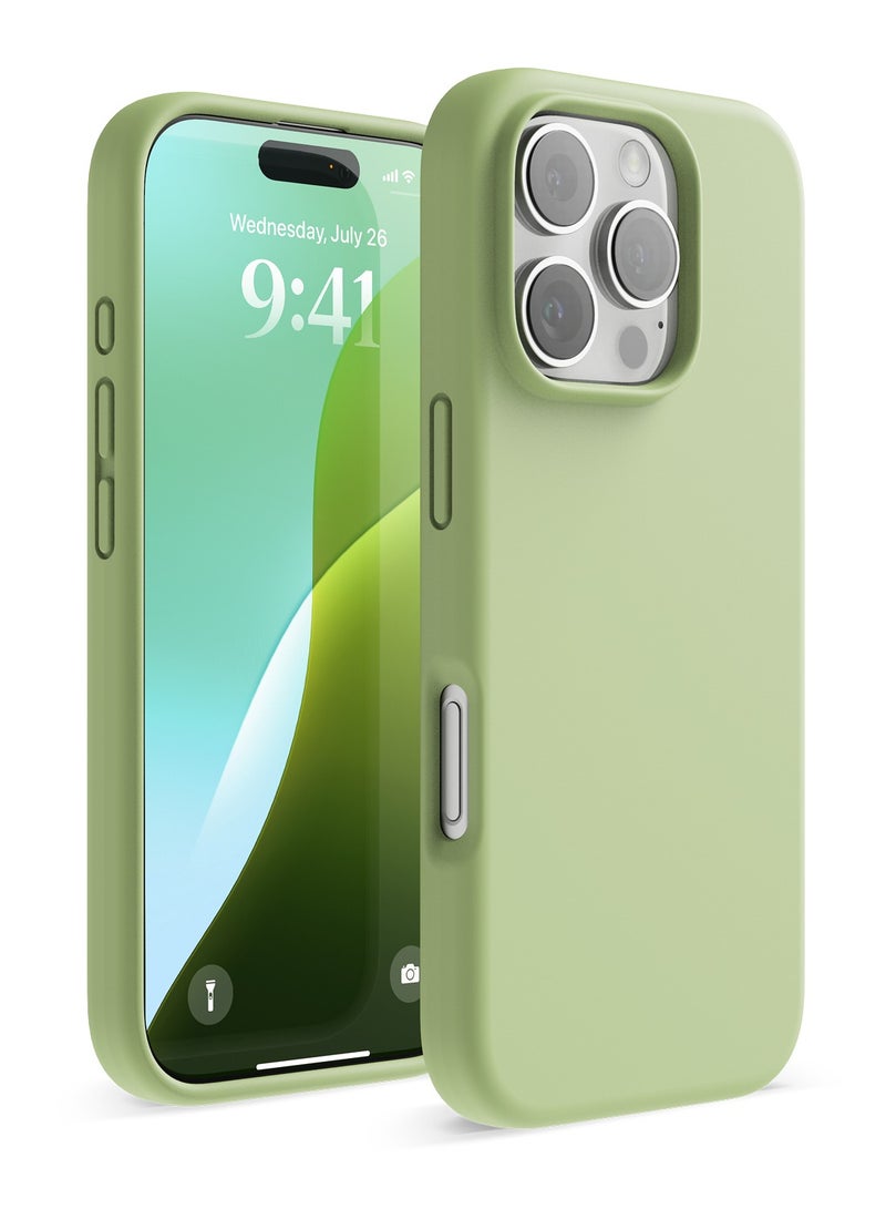 Elago Liquid Silicone for iPhone 16 PRO Case Cover Full Body Protection, Shockproof, Slim, Anti-Scratch Soft Microfiber Lining - Pastel Green