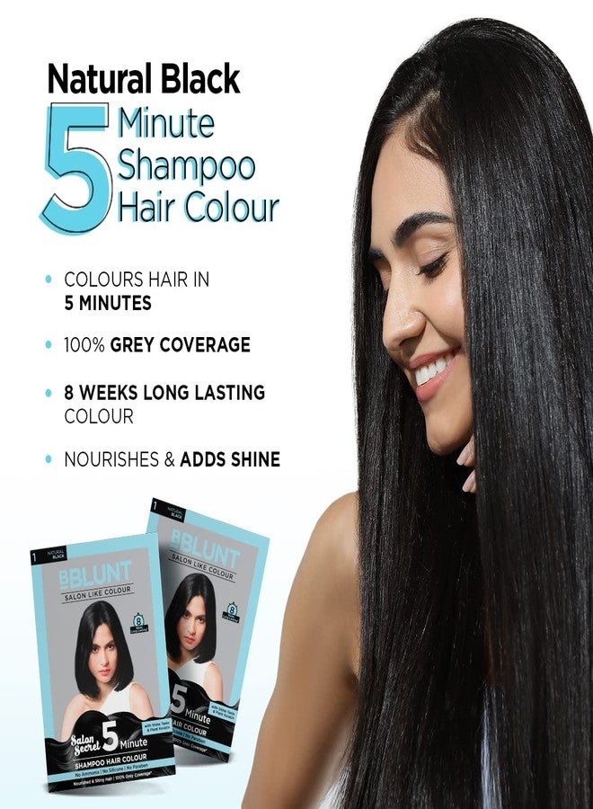 Bblunt Natural Black 5 Minute Shampoo Hair Colour For 100% Grey Coverage - 20ml X 5 - Image 3