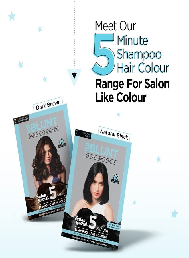 Bblunt Natural Black 5 Minute Shampoo Hair Colour For 100% Grey Coverage - 20ml X 5 - Image 5