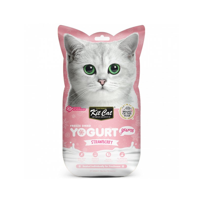 كيت كات Kit Cat Freeze Dried Yogurt Yums Strawberry Cat Treats - 10 g