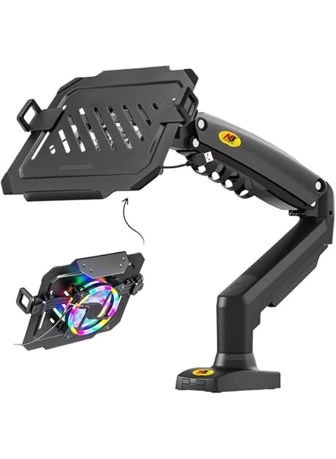 حامل مكتب 2 في 1 للابتوب والشاشة – درج قابل للتعديل للابتوب حتى 17 بوصة وشاشة حتى 34 بوصة، يدعم وزن 10–12 كجم - Image 1