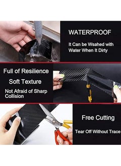 Generic Car Sill Protectors Strips Door Protector ​Black Carbon Fiber Wrap Film, Anti Scratch Guard Bumper Sticker, Spoiler Edge Protection for Cars Trucks SUV  - Image 4