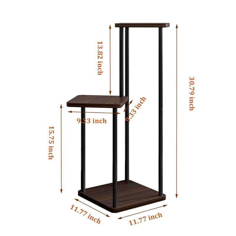 AZERPIAN 3 Tier Plant Stand Indoor Metal Plant Shelf for Multiple Plants Corner Flower Holders for Living Room Balcony Bedroom Patio Garden, Black (Black Oak, 3 tier) - Image 5