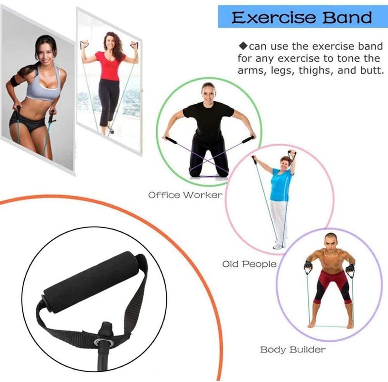 USI UNIVERSAL Toning Tube, IRT Light Resistance Band, TPR & Foam Handle Exercise Tube For Resistance Training, Physical Therapy, Home Workouts, Fitness, Pilates, Boxing Strength Training - Image 4