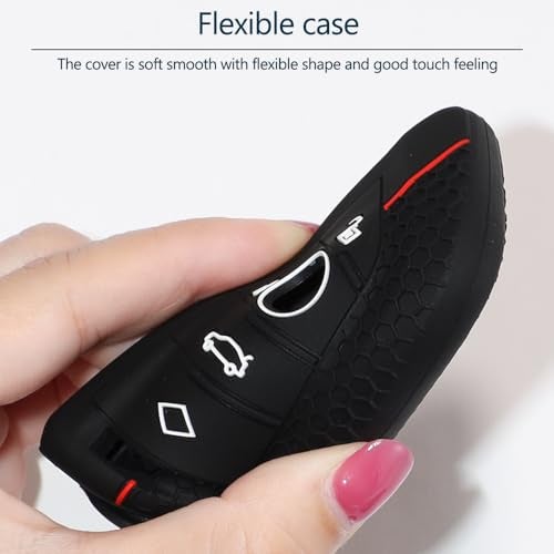 Lcyam Silicone Key Fob Cover Compatible with BMW 2024 M8, X1, X2, X3, X5, 3/5/7 Series, 5 Series 540i, 7 Series 750i, Pack of 2 - Image 3