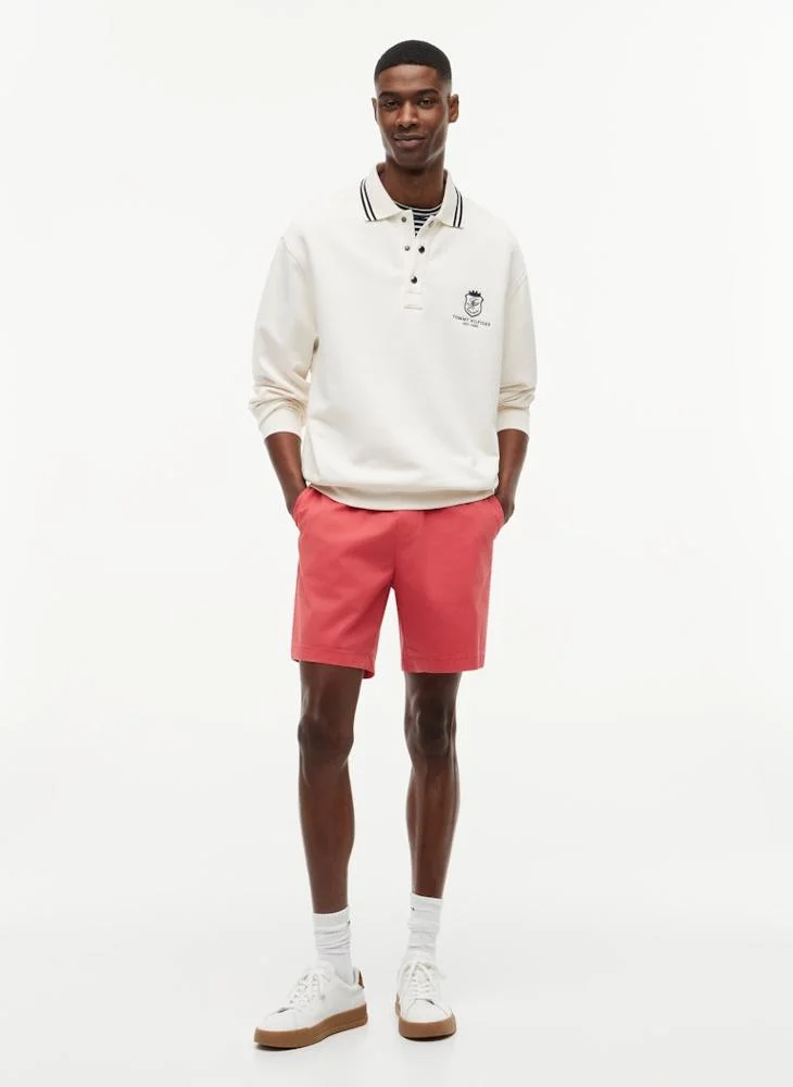 Tommy Hilfiger Ecru/Regatta Red Logo Court Sneakers With Leather for Men | Best Price UAE