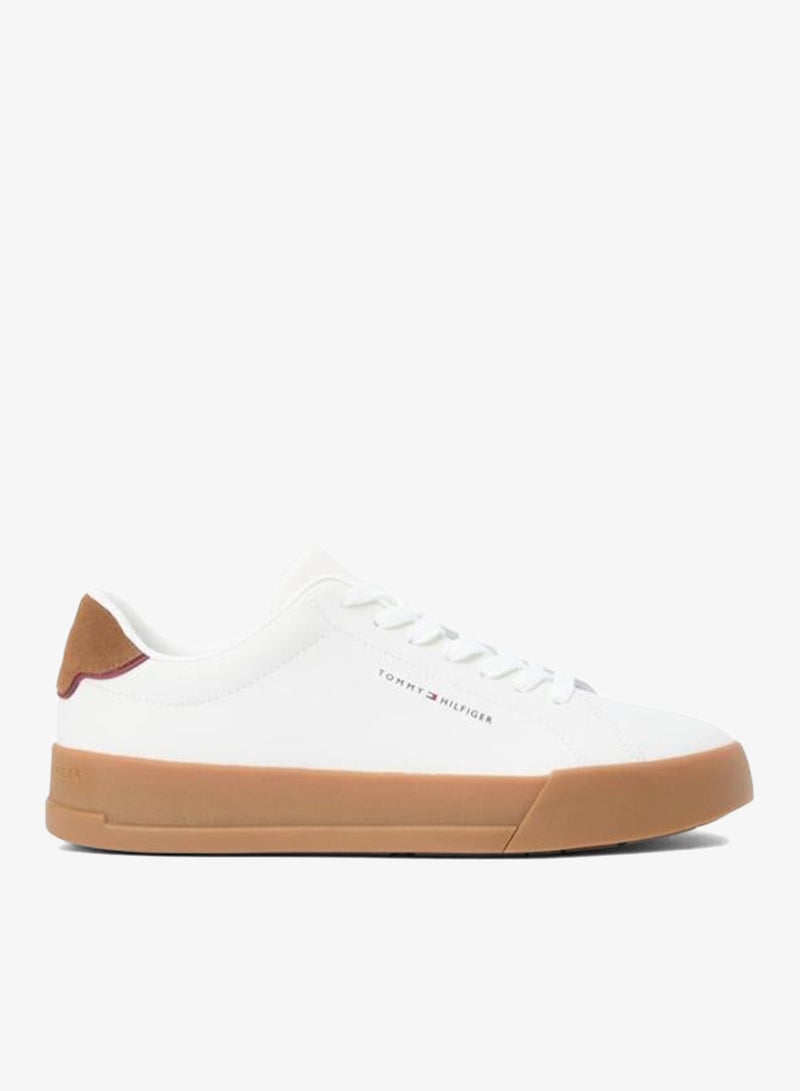 TOMMY HILFIGER Logo Court Trainers With Leather - Image 1