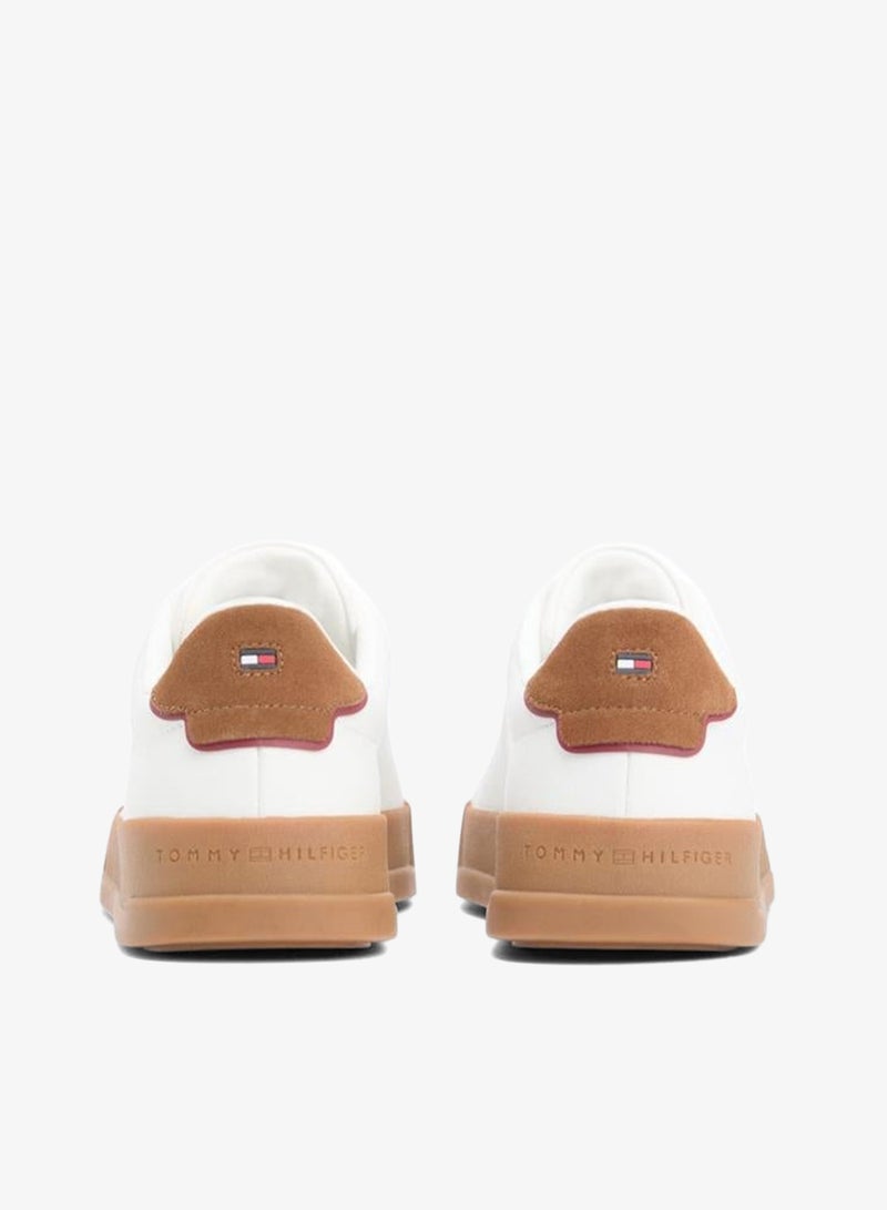 TOMMY HILFIGER Logo Court Trainers With Leather - Image 3
