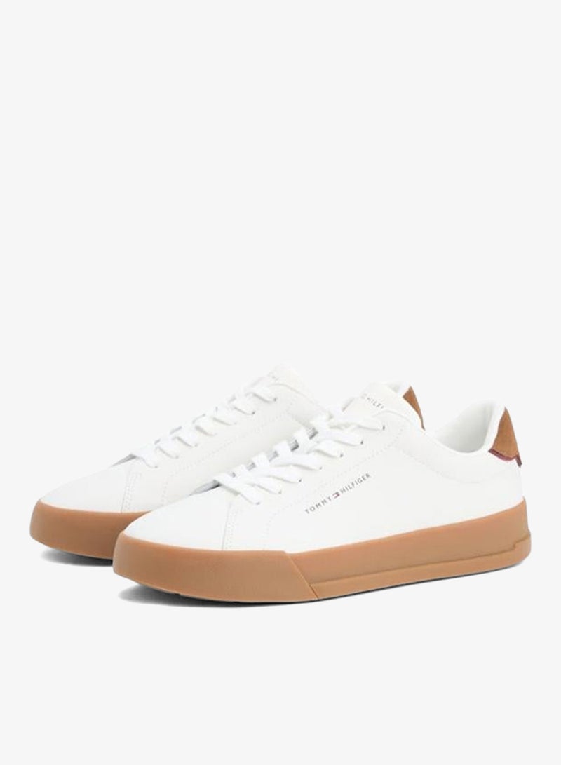 TOMMY HILFIGER Logo Court Trainers With Leather - Image 4