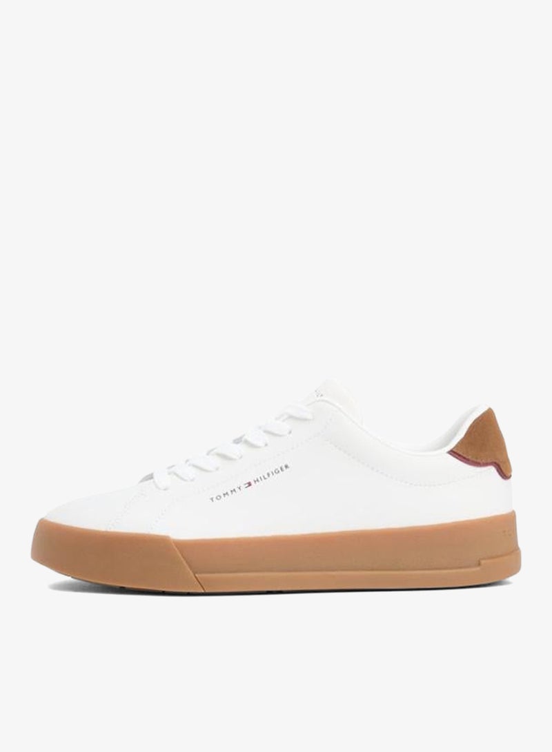 TOMMY HILFIGER Logo Court Trainers With Leather - Image 2