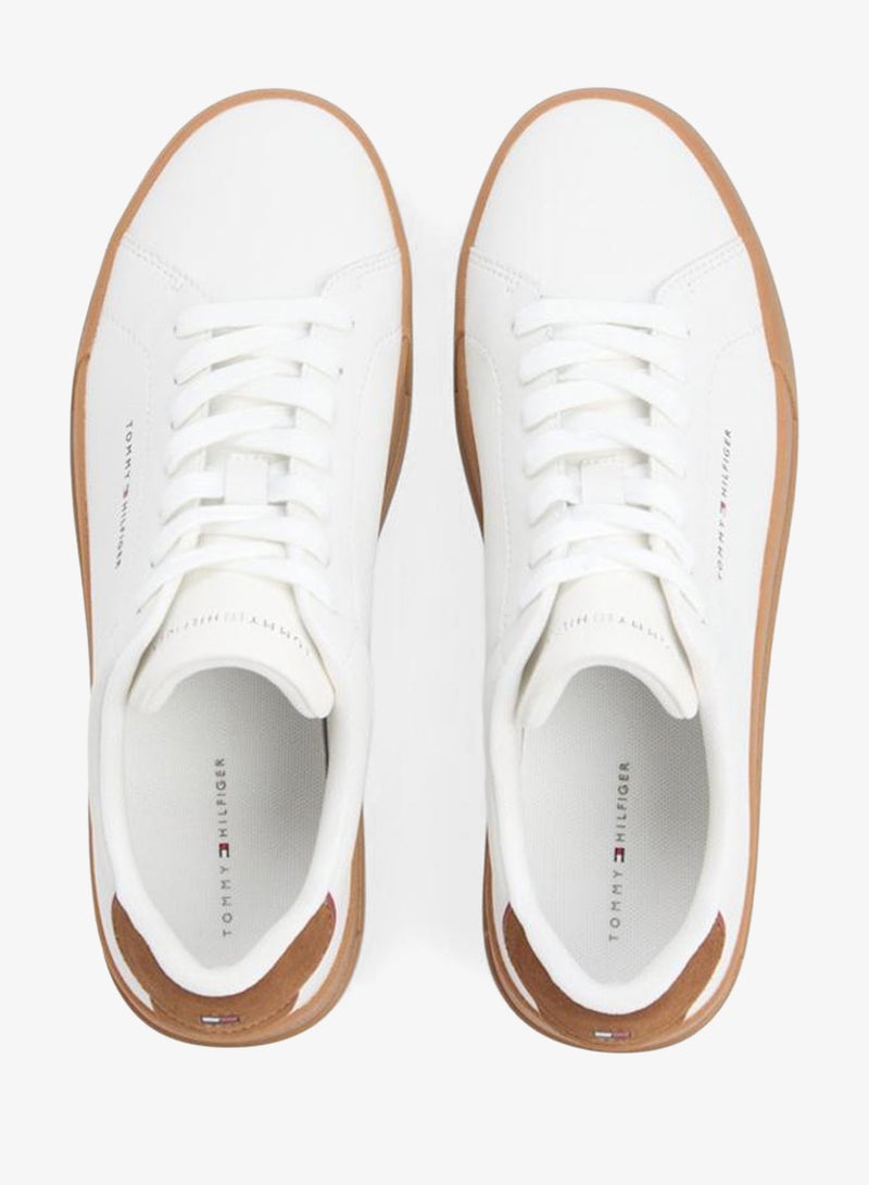 TOMMY HILFIGER Logo Court Trainers With Leather - Image 5