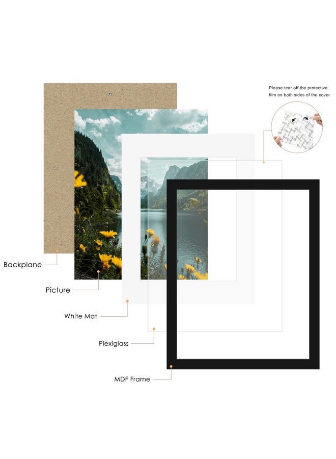 Picrit 15x19 Picture Frame 3 Pack, Black Poster Frame, Display Poster 11 x 14 with Mat or 15 x 19 Without Mat for Horizontal or Vertical Wall Mounting. - Image 5