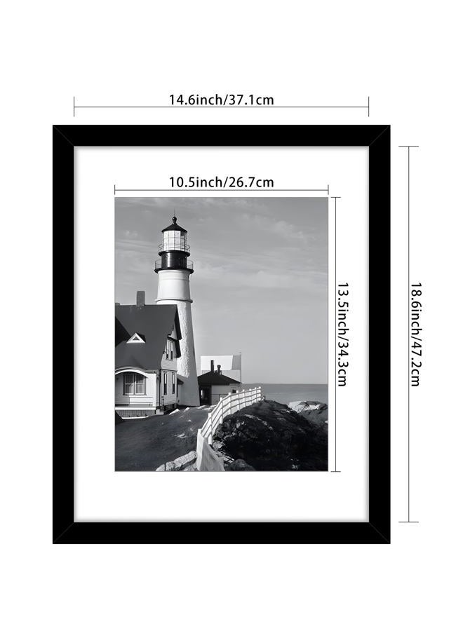 Picrit 15x19 Picture Frame 3 Pack, Black Poster Frame, Display Poster 11 x 14 with Mat or 15 x 19 Without Mat for Horizontal or Vertical Wall Mounting. - Image 2